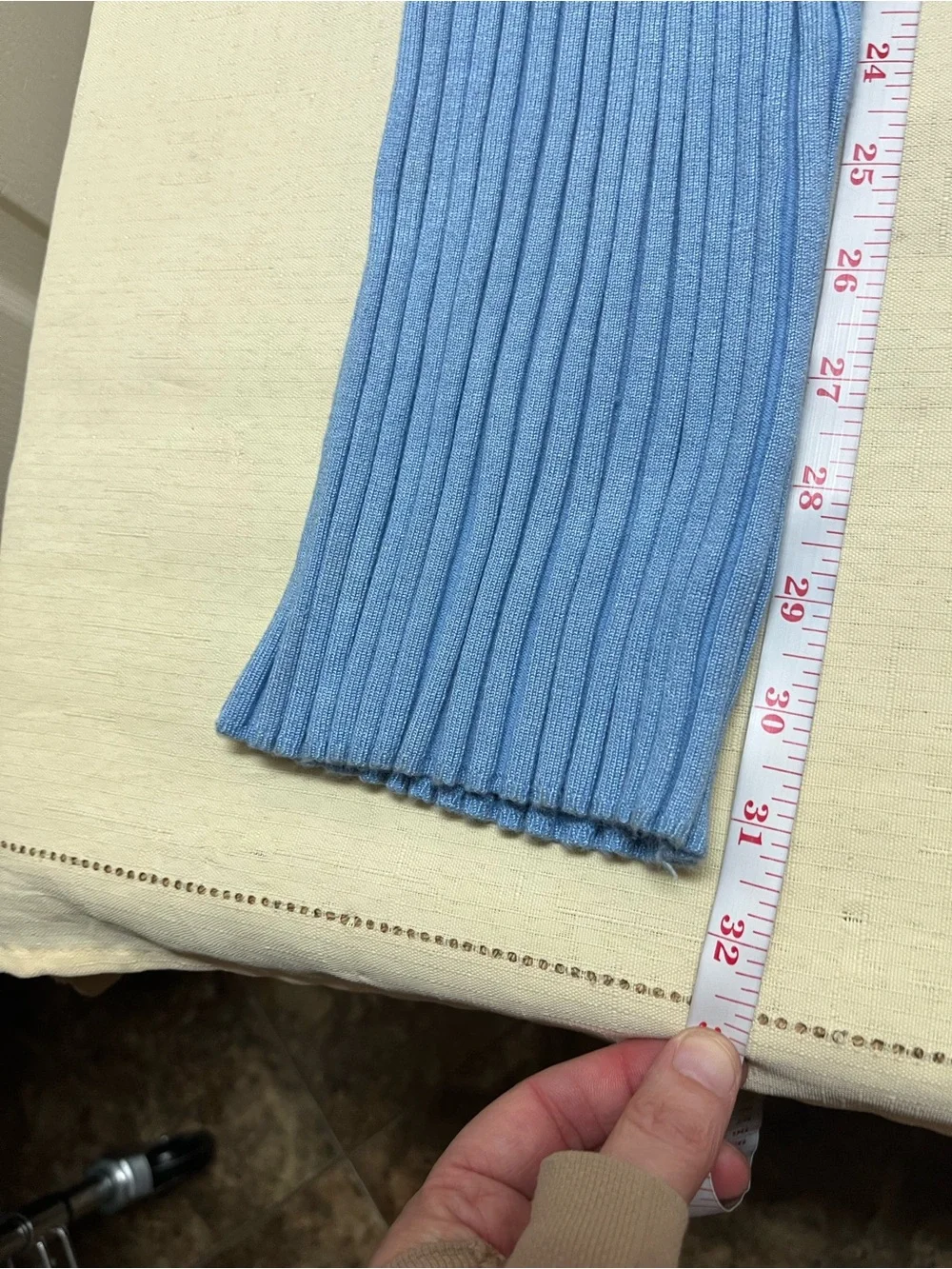 NWT White Fox Boutique M blue rib knit pants